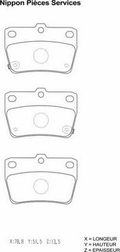 NPS T361A122 - Brake Pad Set, disc brake autospares.lv