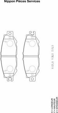 NPS T361A17 - Brake Pad Set, disc brake autospares.lv