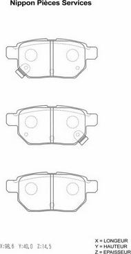 NPS T361A34 - Brake Pad Set, disc brake autospares.lv