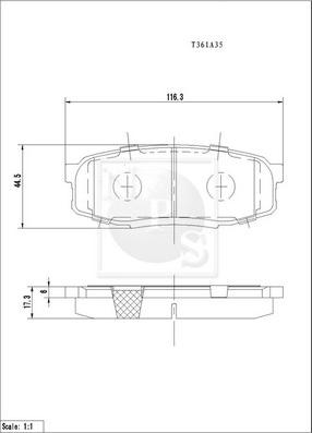 NPS T361A35 - Brake Pad Set, disc brake autospares.lv