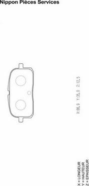 NPS T361A28 - Brake Pad Set, disc brake autospares.lv