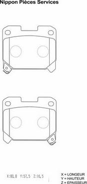 NPS T361A22 - Brake Pad Set, disc brake autospares.lv