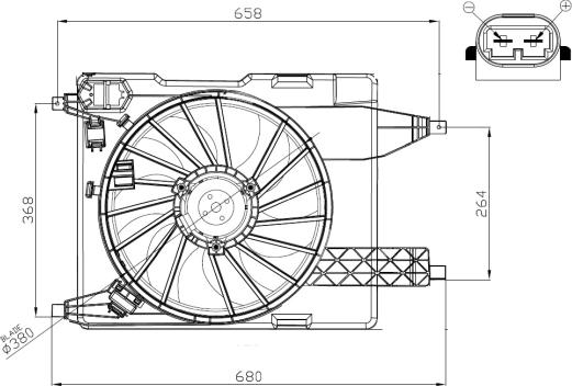 NRF 47966 - Fan, radiator autospares.lv