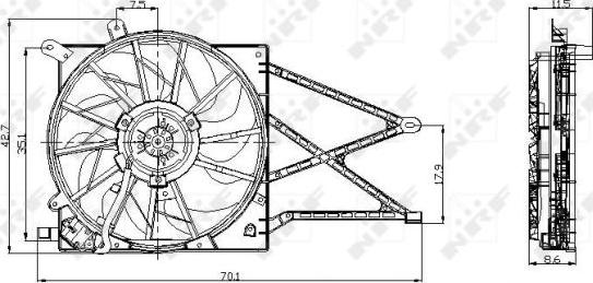 NRF 47015 - Fan, radiator autospares.lv
