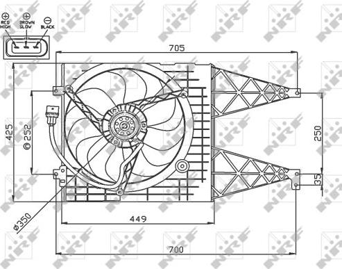 NRF 47744 - Fan, radiator autospares.lv