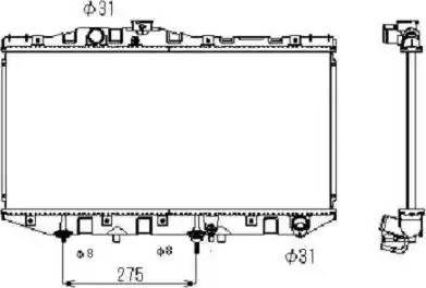 NRF 596711 - Radiator, engine cooling autospares.lv