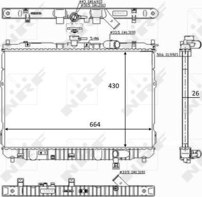 NRF 59046 - Radiator, engine cooling autospares.lv