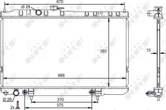 NRF 59100 - Radiator, engine cooling autospares.lv