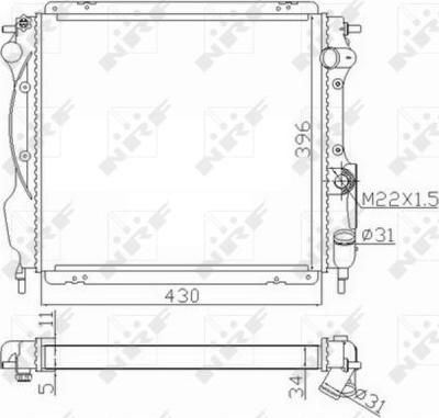 NRF 59121 - Radiator, engine cooling autospares.lv