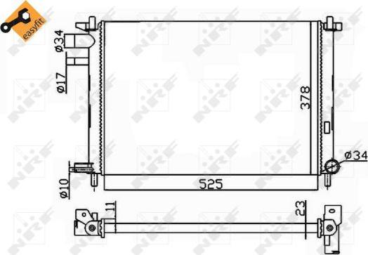 NRF 54667 - Radiator, engine cooling autospares.lv