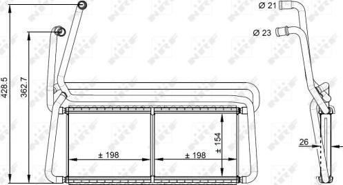 NRF 54348 - Heat Exchanger, interior heating autospares.lv