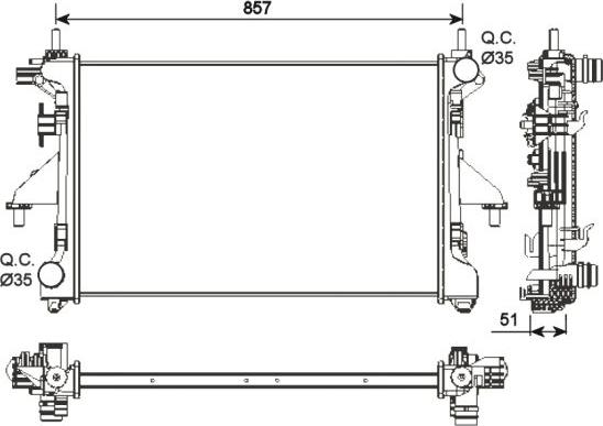 NRF 54203 - Radiator, engine cooling autospares.lv