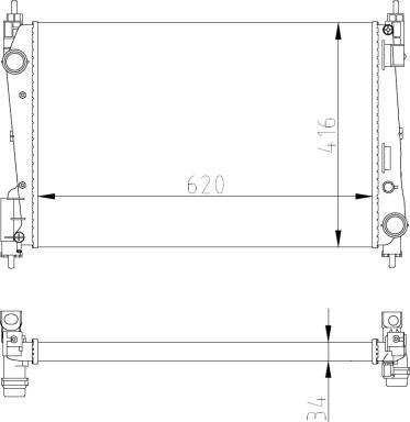 NRF 54752A - Radiator, engine cooling autospares.lv