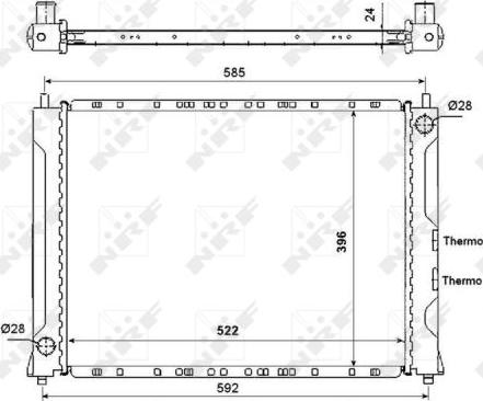 NRF 55425 - Radiator, engine cooling autospares.lv