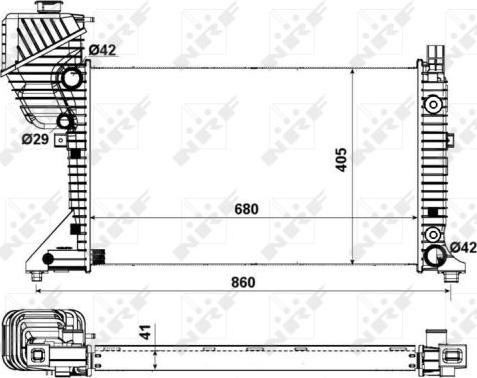 NRF 55349A - Radiator, engine cooling autospares.lv