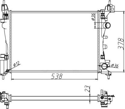 NRF 55341A - Radiator, engine cooling autospares.lv