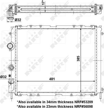 NRF 56099 - Radiator, engine cooling autospares.lv