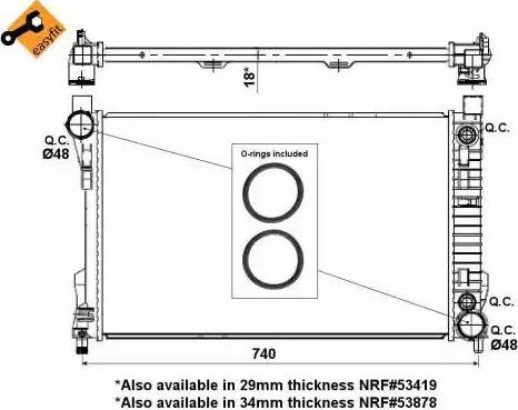 NRF 56143 - Radiator, engine cooling autospares.lv