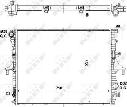 NRF 56124 - Radiator, engine cooling autospares.lv