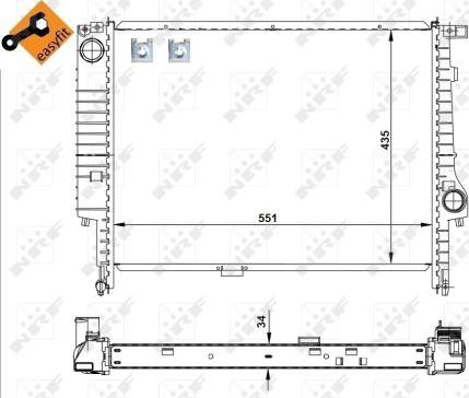 NRF 509558 - Radiator, engine cooling autospares.lv