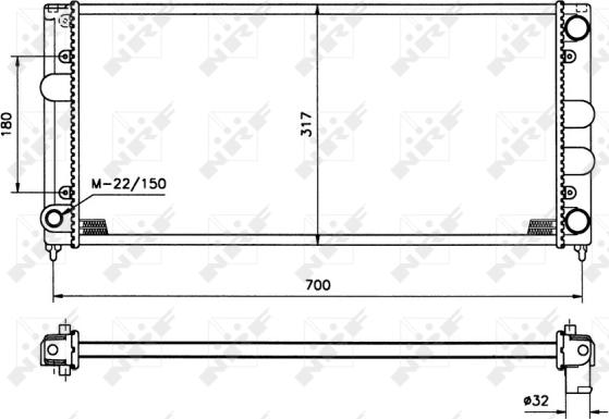 NRF 509506 - Radiator, engine cooling autospares.lv