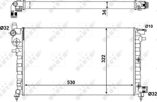 NRF 509502A - Radiator, engine cooling autospares.lv