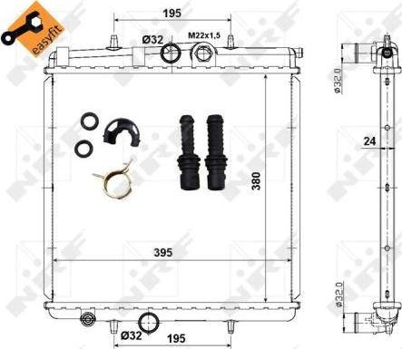 NRF 509523 - Radiator, engine cooling autospares.lv