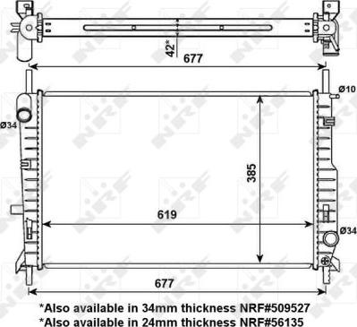 NRF 509527A - Radiator, engine cooling autospares.lv