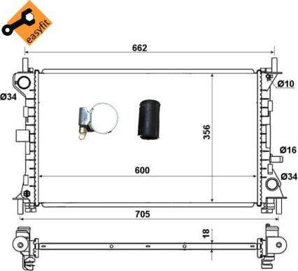 NRF 509615 - Radiator, engine cooling autospares.lv