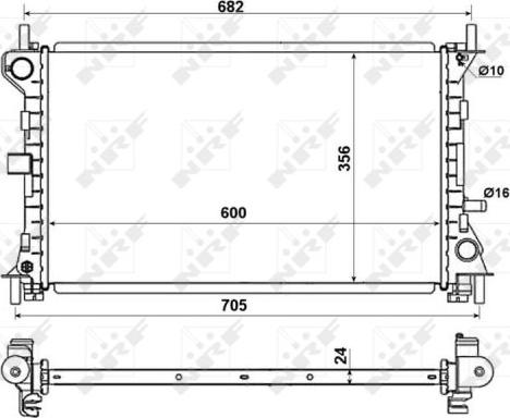 NRF 509638 - Radiator, engine cooling autospares.lv