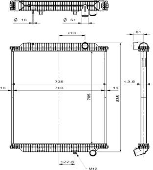 NRF 509798 - Radiator, engine cooling autospares.lv