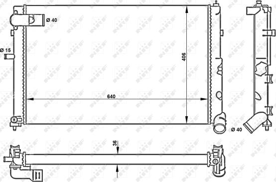 NRF 50418 - Radiator, engine cooling autospares.lv