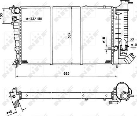 NRF 50412 - Radiator, engine cooling autospares.lv