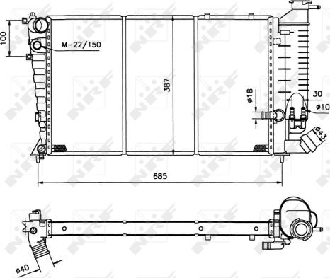 NRF 50412 - Radiator, engine cooling autospares.lv