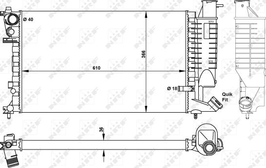 NRF 50424 - Radiator, engine cooling autospares.lv