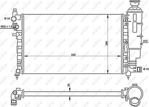 NRF 50428 - Radiator, engine cooling autospares.lv