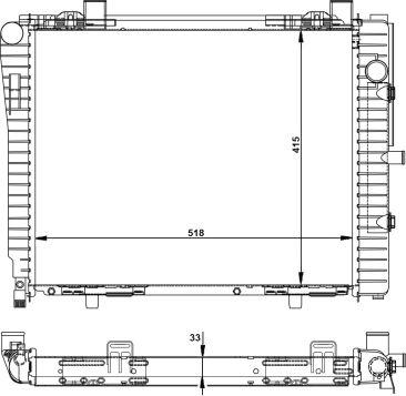 NRF 50593 - Radiator, engine cooling autospares.lv