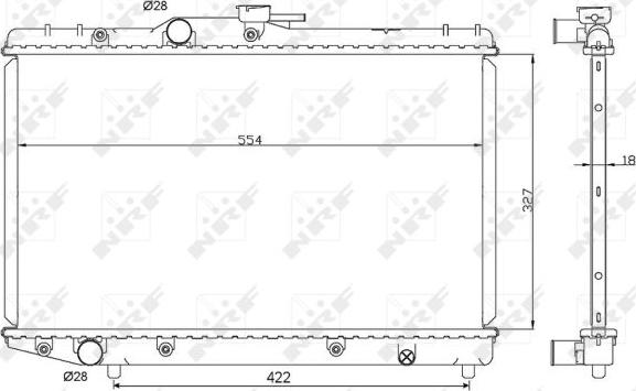 NRF 506725 - Radiator, engine cooling autospares.lv