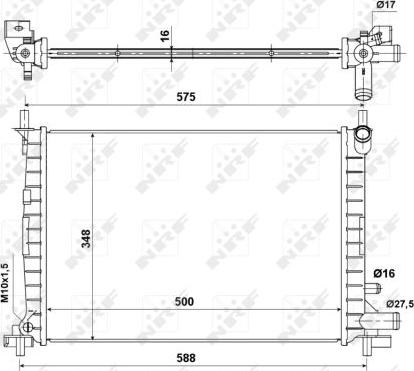 NRF 50130A - Radiator, engine cooling autospares.lv