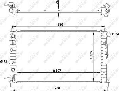 NRF 50219A - Radiator, engine cooling autospares.lv