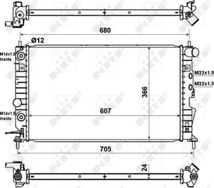 NRF 50219 - Radiator, engine cooling autospares.lv