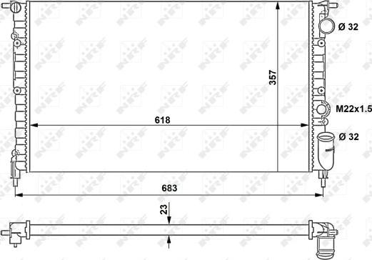 NRF 507465 - Radiator, engine cooling autospares.lv