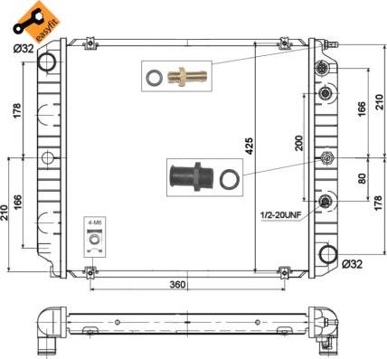 NRF 514782 - Radiator, engine cooling autospares.lv