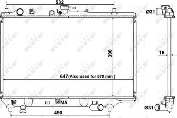 NRF 516511 - Radiator, engine cooling autospares.lv