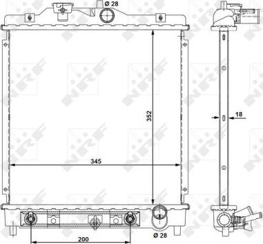 NRF 516355 - Radiator, engine cooling autospares.lv