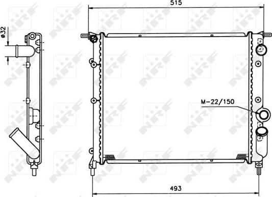 NRF 516259 - Radiator, engine cooling autospares.lv