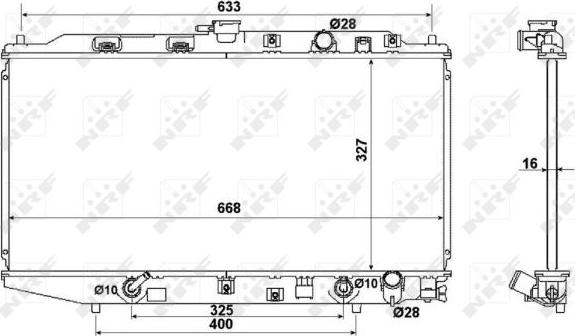 NRF 516728 - Radiator, engine cooling autospares.lv