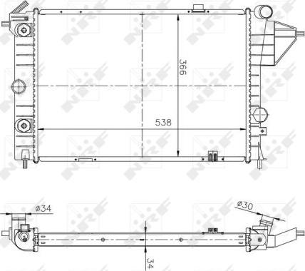 NRF 513508A - Radiator, engine cooling autospares.lv