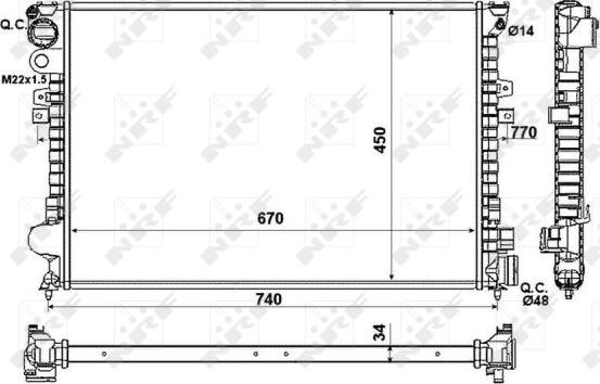 NRF 58993 - Radiator, engine cooling autospares.lv