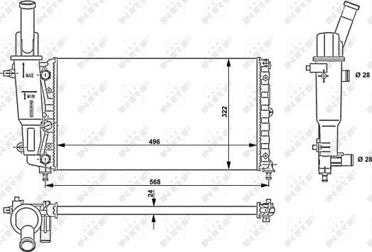 NRF 58952 - Radiator, engine cooling autospares.lv